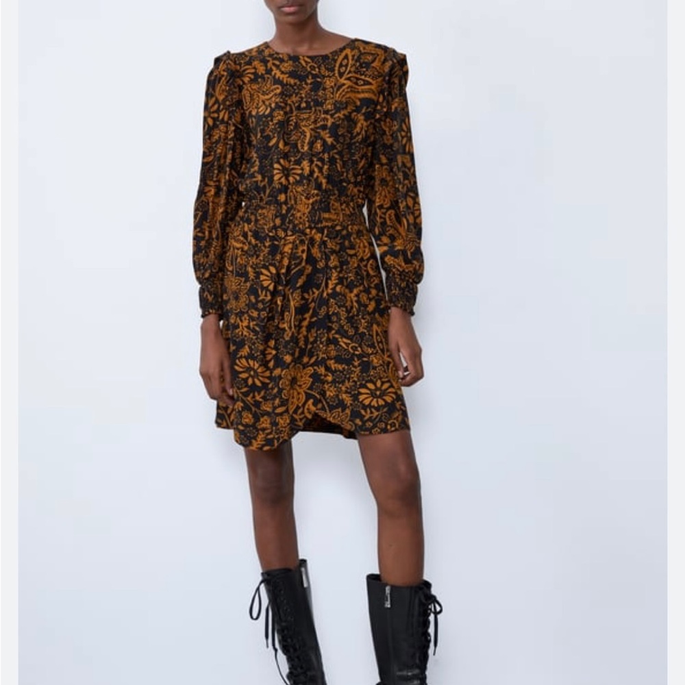 Zara Printed Mini Dress - Picture 1 of 7